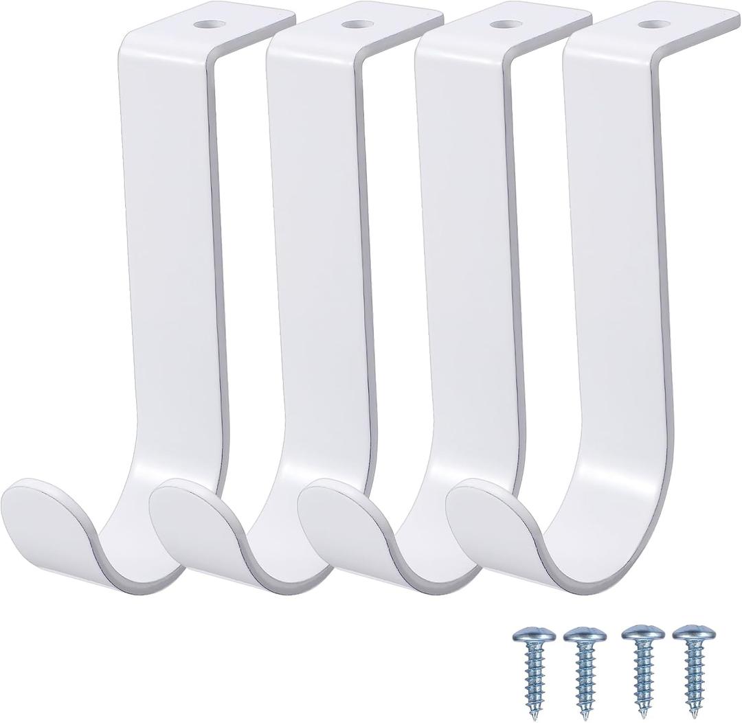 OwnMy 4PCS Closet Rod Brackets Heavy Duty 1 Inch to 1.5 Inch Round Closet Rod Holders, Wall Mount Closet Shelf Rod Pole Support Brackets Clothes Storage Hangers with Screws