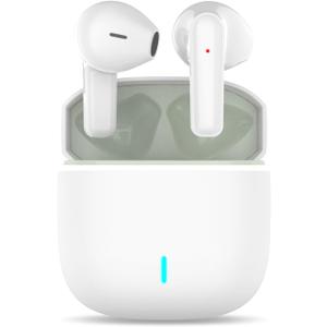 Wireless Bluetooth Earbuds, Student Bass Stereo Headphones, IPX4 Waterproof in-Ear Earphones, Suitable for teenagers Lightweight Comfortable Wireless Headphone for Phone/Listen to music (White)