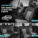 Customized for Honda Pilot Seat Covers Full Set, Custom Fit Pilot LX 2016 2017 2018 2019 2020 2021 2022 -Three Rows 8 Seats, Waterproof Faux Leather Full Coverage (BlackGrey)