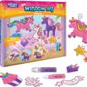 Imagimake Window Art Unicorn | Stained Glass Kit | Unicorn Girls Toys Age 6-8 | 6 Year Old Girl Birthday Gift | Art and Crafts for Girls 8-12 | DIY Suncatcher Kit for 5,6,7,8,9,10,11,12 Year Old Kids