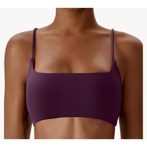 Comper Women's Sports Bras Wirefree Racerback Workout Bras Sexy Thin Straps Yoga Sport Bras with Removable Pads L