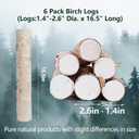 6 Pack Birch Logs Decorative Natural Birch Log for Decoration,Crafts,DIY,White Birch Logs for Fireplace Decor Firewood(Logs:1.4"-2.6" Dia. x 16.5" Length)