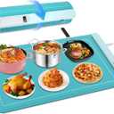 Food Warming Mat  Rapid Full-Surface Heating, Silicone Electric Warming Tray with 6 Temperature Settings, 6 Hours Timer Auto Shut-Off  Perfect Rollable Food Warmer for Parties, Buffets, Gatherings