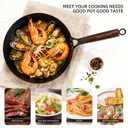 Cast Iron Pre-Seasoned Skillet - 11 Inch Non Stick Frying Pans with Lid, Removable Handle & Non-Toxic, Oven & Dishwasher Safe, Compatible with Induction, Gas, Electric Stovetops