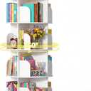 DUMOS 4 Tier Rotating Bookshelf Tower, Spinning Bookshelf for Small Space, 18.1"D x 18.1"W x 50"H