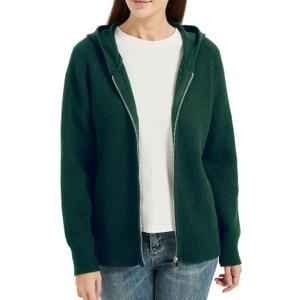 Tronjori Womens Zip up Hooded Cardigan Knitted Hoodies Raglan Sleeve Sweaters Jacket Outerwear Fall Winter (M)