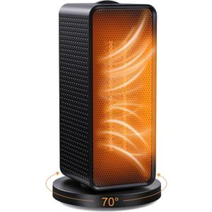 Space Heater, 70 Portable Electric Oscillating Heaters for Indoor Use, 1200W Upgraded PTC Ceramic Heater, Small Heater for Bedroom, Desktop, Office, and Indoors