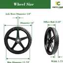 Parts Camp 14" Lawn Mower Wheels Kit, 14 x 1.75" Spoked Plastic Wheel