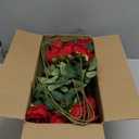 50 PCS Fake Red Roses, Artificial Red Flowers Bulk Realistic Silk Faux Rose with Stems for Wedding Decoration Anniversary Bridal Bouquet DIY Floral Arrangement Romantic Home Decor Gifts