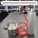 Ball Lock Keg Post Quick Disconnect Set, Corny Keg Connectors, 1 Pair Homebrew Stainless Corny Keg Post 19/32-18 Female Thread Keg Gas Liquid Post and 1 Pair Keg Post Fittings with Hose Clamps