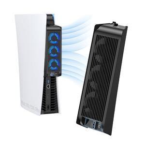 Cooling Fan for PS5 Accessories, KIWIHOME Upgraded Quiet Cooler Fan with Auto Speed, Controller USB3.0 Port & LED for PS5 2020 Only, Not for PlayStation 5 Slim/Pro, Black