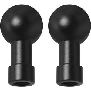 2PCS 20mm Ball Mount Aluminum Adapter,with 1/4 Female Thread (1/4-20 6mm Included), Straight Conversion Bracket for Photo Stand, Holder & Sports Camera, Compatible with 20mm Ball Components, Black