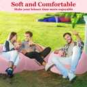 Realspring Inflatable Bean Bag Chairs Outdoor Blow up Camping Chairs Inflatable Lazy Sofa Folding Portable Bean Bag Loungers Couch for Movie Night(Light Pink,6 Pcs)