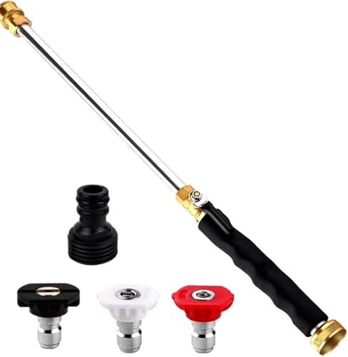 Jet Nozzle Power Washer Wand for Garden Hose 2026 High Pressure Washer with 3 Interchangeable Nozzles, Ideal for Car Washing, Patio Lawn Garden Outdoor Cleaning (Black)