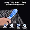 Stretch Film, RAZCC Stretch Wrap Industrial Strength, Shrink Wrap for Pallet Wrap, Heavy Duty Clear Plastic Wrap with Handles, Moving Wrapping Plastic Roll, 15" x 1000 Ft Per Roll, 60 Gauge, 4 Pack