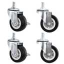Mobestech 4pcs 2 Heavy Duty Steel Swivel Casters Stainless Caster Wheels for Furniture Moving Silent Rolling Brakes