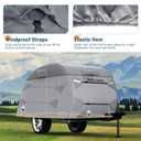 Umbrauto Teardrop Travel Trailer Cover - 8'-10' Fits R-Pod & Clamshell Trailers, 7 Layers Top Heavy Duty Waterproof Camper Cover with Windproof Strap