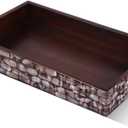 Handicrafts Home 10x6 Towel Tray Mother of Pearl Grey Handmade Tray for Hand Towels, Perfumes & Toiletries