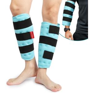 Comfytemp Calf Shin Splint Ice Packs for Injury Reusable Gel 2 Pcs, Elbow Ice Pack Wrap, Hot Cold Compression Sleeve for Swelling, Tendonitis, Knee, Leg, Arm, Running Essentials Gear, Surgery Gift (Standard)