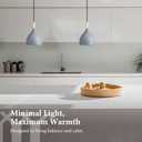 Modern Pendant Light, 6.6"x6.6"x7" Iron Hanging Fixture with Warm Oak Woodgrain, 15"-72" Adjustable Cord, E26 Socket, 4.7" Ceiling Canopy for Kitchen, Hallway  Ashwood Gray