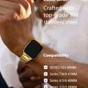 Fullmosa Bands Compatible with Apple Watch Band 41mm 40mm 38mm, Stainless Steel iWatch Band with Case for Apple Watch Series 9 8 7 6 5 4 3 2 1 SE3/2/1, Golden