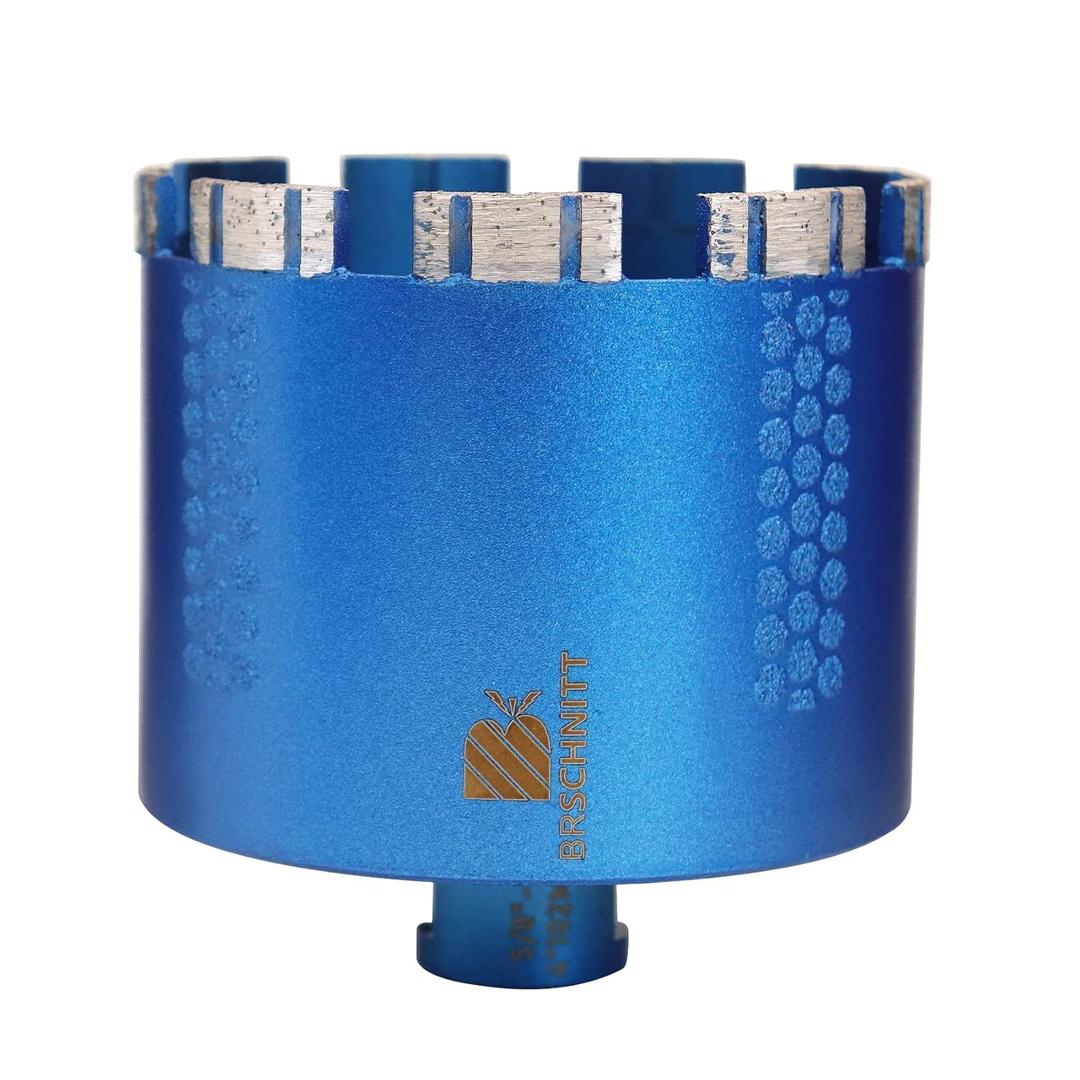 Diamond Core Drill Bit,BRSCHNITT 4 Inch Laser Welded Diamond Hole Saw with 5/8-11 Thread for Granite Marble Solid Block Stone Reinforced Concrete,Dry or Wet Drilling (102mm)