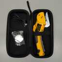 2026 New 3000mAh Cordless Electric Scissors, Cardboard Box Cutter with 4 Blades, Safety Lock & LED Light, Storage Box, 300RPM, 4.2V Electric Cutter for Fabric Carpet Carton Plastic Leather Cloth (Yellow-orange 1)