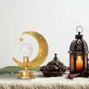 Ramadan Decorations Moon Lamp,Moon Light for Ramadan Decorations Indoor and Outdoor,Moon Star Lamp with LED Bulb&Timer Table Decor for Moroccan,Eid Home Decor,Gifts