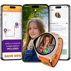 Kids Smart Watch with GPS Tracker Up to 24H Battery Work, SOS, & Parental Controls Smartwatch, Kid Phone Call and Text, Boys & Girls, 4G Smart Watch for Kids Requires Data Plan - First Month Free