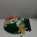 5 Ft Tinsel Christmas Tree with Timer 4 Modes 60 Warm White & Multi Color Change Lights 25 Ball Ornaments 3D Star Battery Operated Pop Up Artificial Tree Xmas Decoration Home Decor 