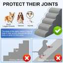 Dog Stairs for Bed 28.7H, 5-Step Dog Ramp, Non-Slip Sturdy Pet Steps for Small Dogs & Cats to get on High Bed or Couches, Grey