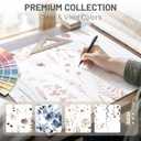 WITHLOC No Hook Shower Curtain with Snap in Liner - Floral Shower Curtain - Fabric Waterproof Inner Liner, Plants Watercolor Blush Modern Cloth Shower Curtains - Machine Washable, 71 x 74
