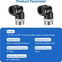 CNAODUN 10 Pcs Push to Connect Fittings 1/2 Inch Tube OD x 1/2 Inch NPT Thread Pneumatic Male Elbow Quick Connect Air line fittings
