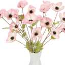 Poppy Flowers Artificial,6PCS Light Pink Poppy Silk Flowers 27.5in Fake Poppies for Wedding Bouquet Table Centerpiece Arrangement Home Decor(Light Pink)