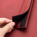2PCS Car Seat Belt Cover Perforated Red LeatherBreathable Leather Soft Harness Pad Protect Neck and Shoulder Universal for Car, SUV (12 in)