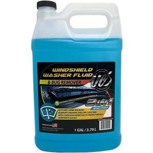 UCS Windshield Washer Fluid 2-in-1 Bug Remover  Ready to Use Formula  Streak-Free Cleaning  Removes Dirt & Road Grime  1 Gallon (128 fl oz) (Blue)