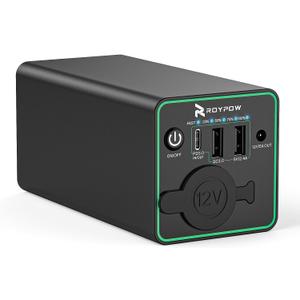 RoyPow 30W PD Portable Charger with 12V 10A Constant Voltage Cigarette Lighter Socket, 86.58Wh USB C Laptop Power Bank, 18W QC & 12V DC Battery Pack, Perfect for Dash Cam Astrophotography or Camping