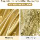 Outpain Thick 20 ft x 10 ft Gold Sequin Backdrop Curtain for Parties, Wrinkle Free Glitter Photo Backdrop Drapes 4 Panels 5x10ft Gold Back Drop Cloth for Wedding Christmas Photography Background