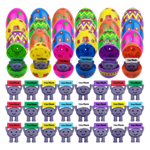 OCBTOW 48 PCS Mini Rubber You Rock Positive Figures Toys for Easter Basket Stuffers Egg Fillers Encouragement Gifts Party Favors