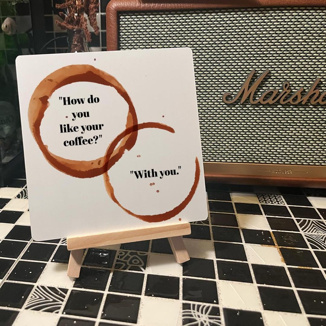 6 x Coffee Table Decor, Bar Decoration Cafe Station Kitchen Home Decor Wooden Sign, Coffee Lover Gifts for Women Men, El Cafecito