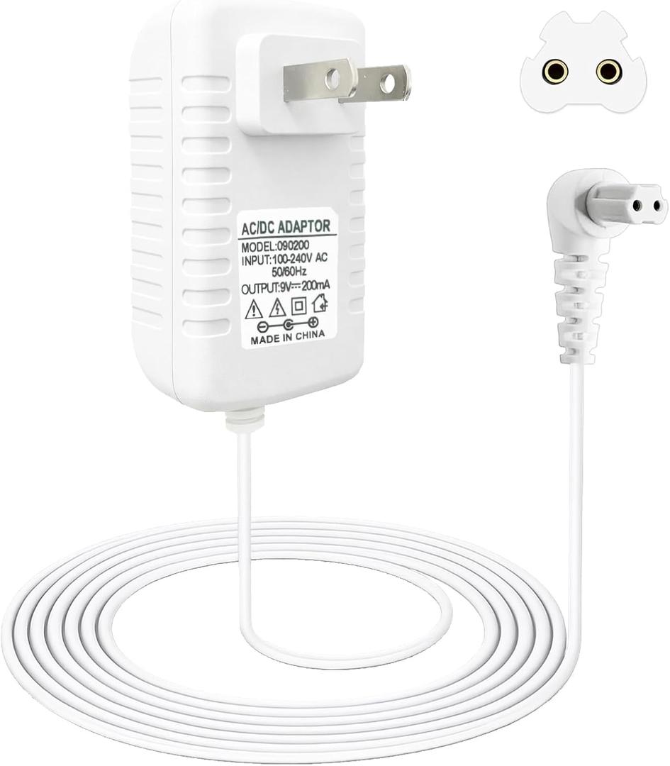 Replacement Charger for Black and Decker BDCS20C Type 1 BDCS40G Type 1 Screwdriver, Compatible with 90593303/90593303-01, 9V Power Adapter Cord, 6.6FT White, Check Plug Before Purchase