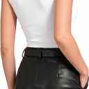 MANGOPOP Women's Wrap V Neck Ruched Sleeveless Thong Bodysuit Double Lined Fitted Tank Body Suit Top 2026, XL