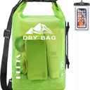 HEETA Dry Bag Waterproof for Women Men, 5L/10L/20L/30L/40L Roll Top Lightweight Dry Storage Bag Backpack with Phone Case for Travel Swimming Boating Kayaking Paddle Board Camping Beach Accessories (Lemon Green)