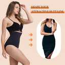 MUEE Women's Shapewear Tummy Control High Waisted Control Panties Butt Lifting Thong Shapewear Shorts (Beige, L)