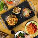 NutriChef Large Electric Warming Tray | 20" x 12" Hot Plate | Ideal for Buffets, Restaurants, Parties, & Home Dinners - Glass Top Keeps Food Hot - Perfect for Events | Heats your food to 200F
