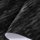 Decotalk Black Velvet Liner for Kitchen Cabinets Shelf Liner 15.7"x200" Self Adhesive Felt Liner for Drawers Shelf Liners Solid Black Flocking Fabric Peel and Stick Velvet Contact Paper, Stripes Felt