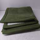 MAXYOYO Black Coral Velvet Area Rug, Thick Japanese Tatami Mat Living Room Carpet with Non-Slip Backing, Large Solid Color Mat for Bedroom Dormitory Yoga, 49 by 49 inch (Olive Green)