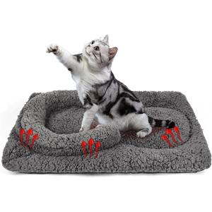TailTastic Self Warming Cat Bed Mat with U-Shaped Pillow -24"x18" Soft Thickened Thermal Cat Bed, Machine Washable Heat Retention Pad for Indoor Cats