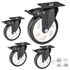 5 Inch Caster Wheels, Casters Set of 4, Heavy Duty Casters with Brake 2200 Lbs,Swivel Caster Wheels with Top Plate, Industrial Caster Wheels for Workbench, Cart, Furniture
