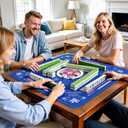 Mahjong Mat with Rules for Table with 6 Mahjong Playing Instructions,4 Mahjong Tile Mixer & 4 Dice,Non-Slip and Silent Travel Mahjong Set for Mahjong/Poker/Board Games/Card Games/Dominoes